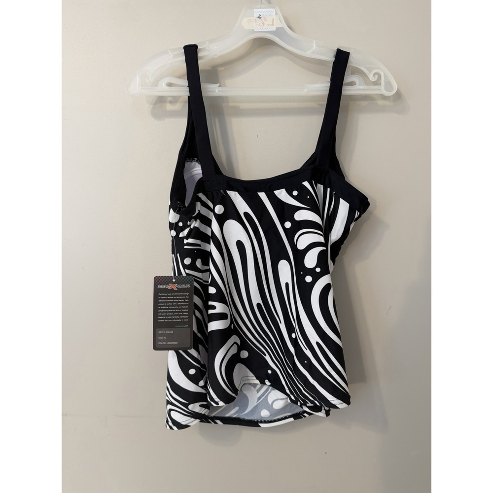 NWT ZeroXposur Women's Tankini Swim Top LIQUORICE Size 12 Swim Summer Pool Beach - Picture 9 of 16